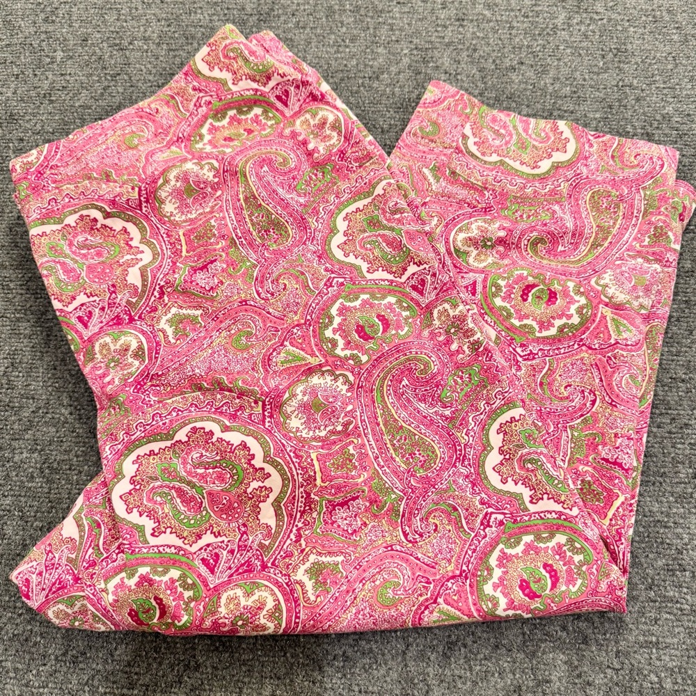 Talbots Capri Pants Pink and Green Paisley Preppy  Cottagecore Size 16W